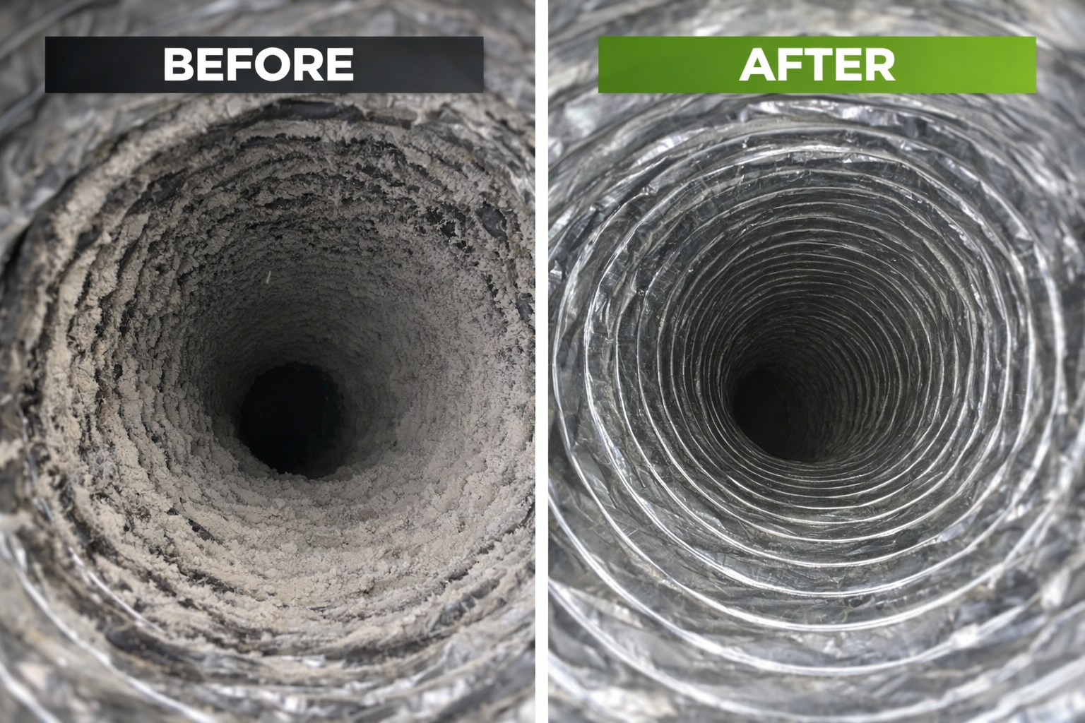 before and after air duct cleaning