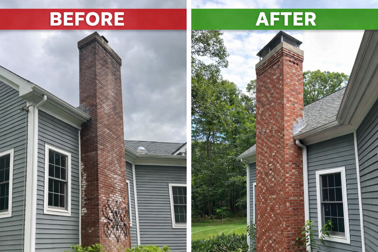united home services chimney repair before and after